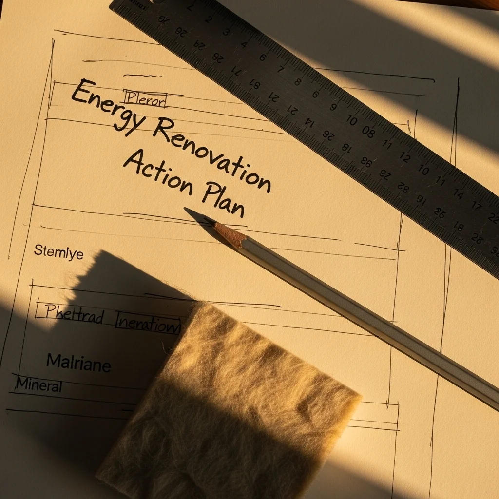 Plans, tablette et échantillon d'isolant